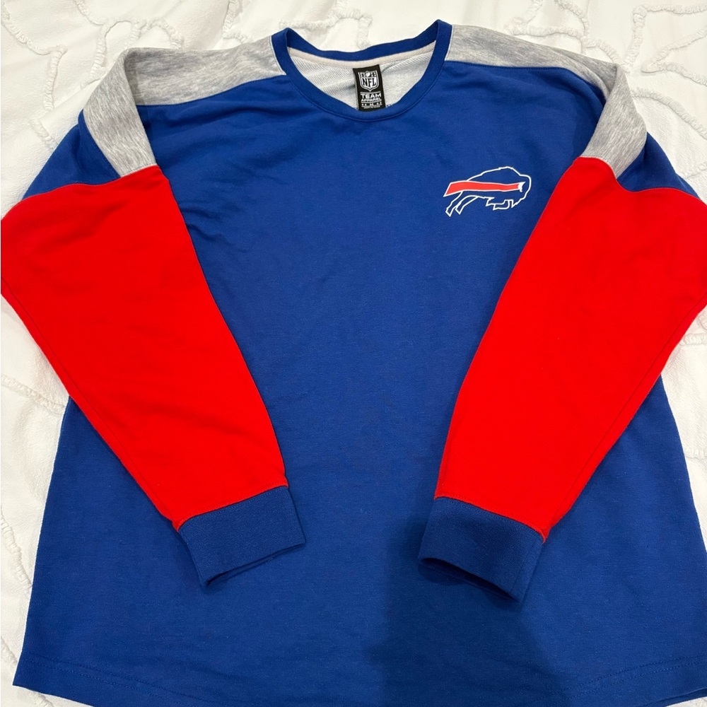 Women’s Buffalo Bills NFL Long Sleeve Crewneck - Blue Red Gray